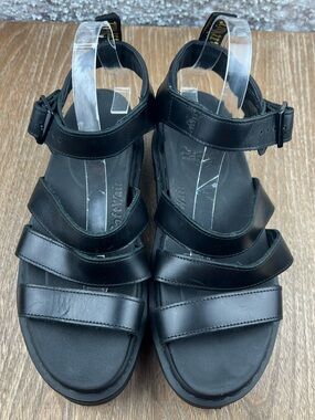 602 Doc Martens BLAIRE  Women's Black Leather Strappy Sandals 10